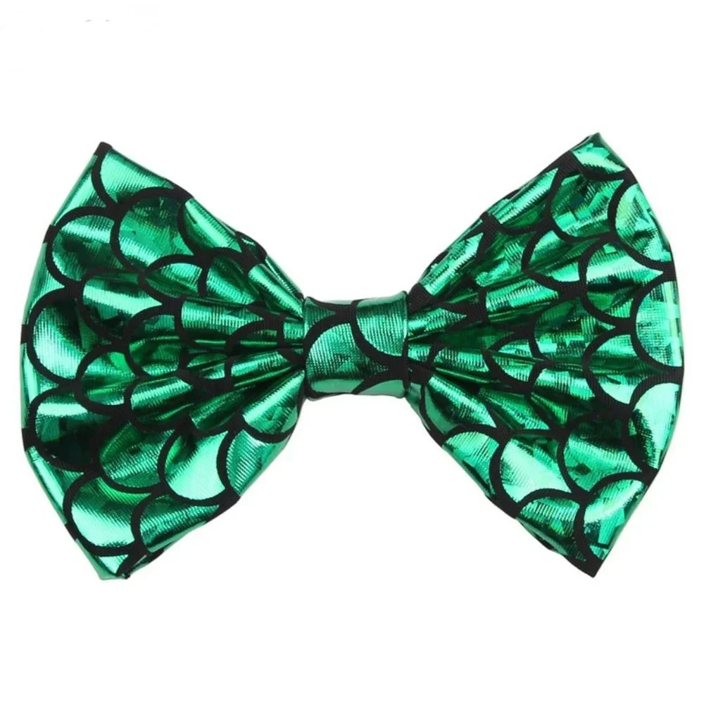 Mermaid Girls Metallic Green Hair Bow Clip 5 Inches